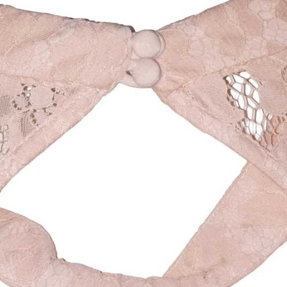 KEEPSAKE Lace Cutout Minidress Pink Nude Eyelash Lace Ballet Coquette Rose L 10 - Picture 8 of 12